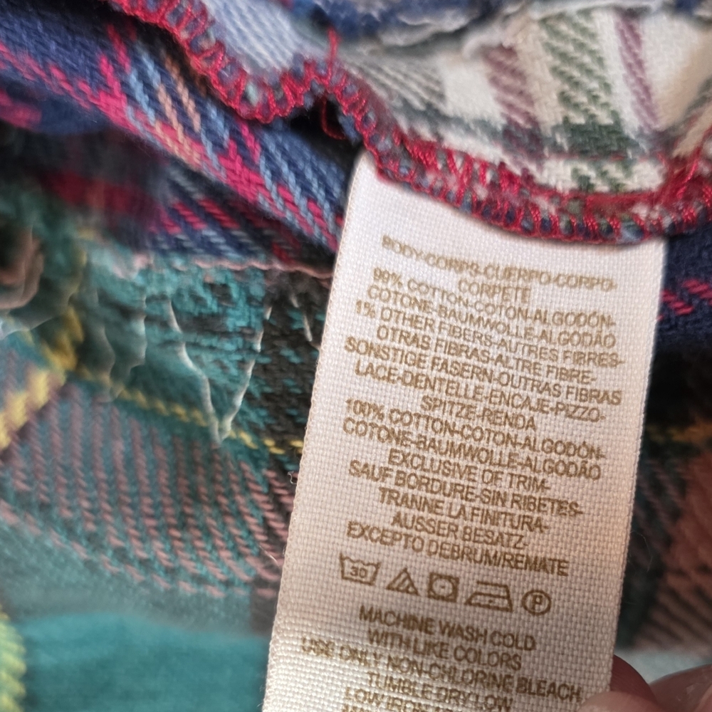 Free People We The Free Lost In Plaid Patchwork Flannel Top Size XS - Picture 11 of 13